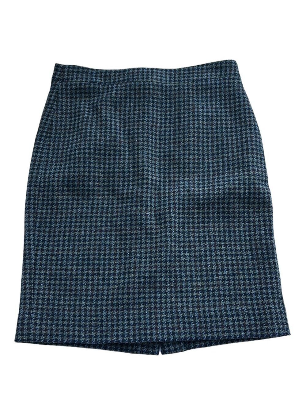 J Crew Factory The Pencil Skirt Wool Blend Houndstooth Pattern Size 0